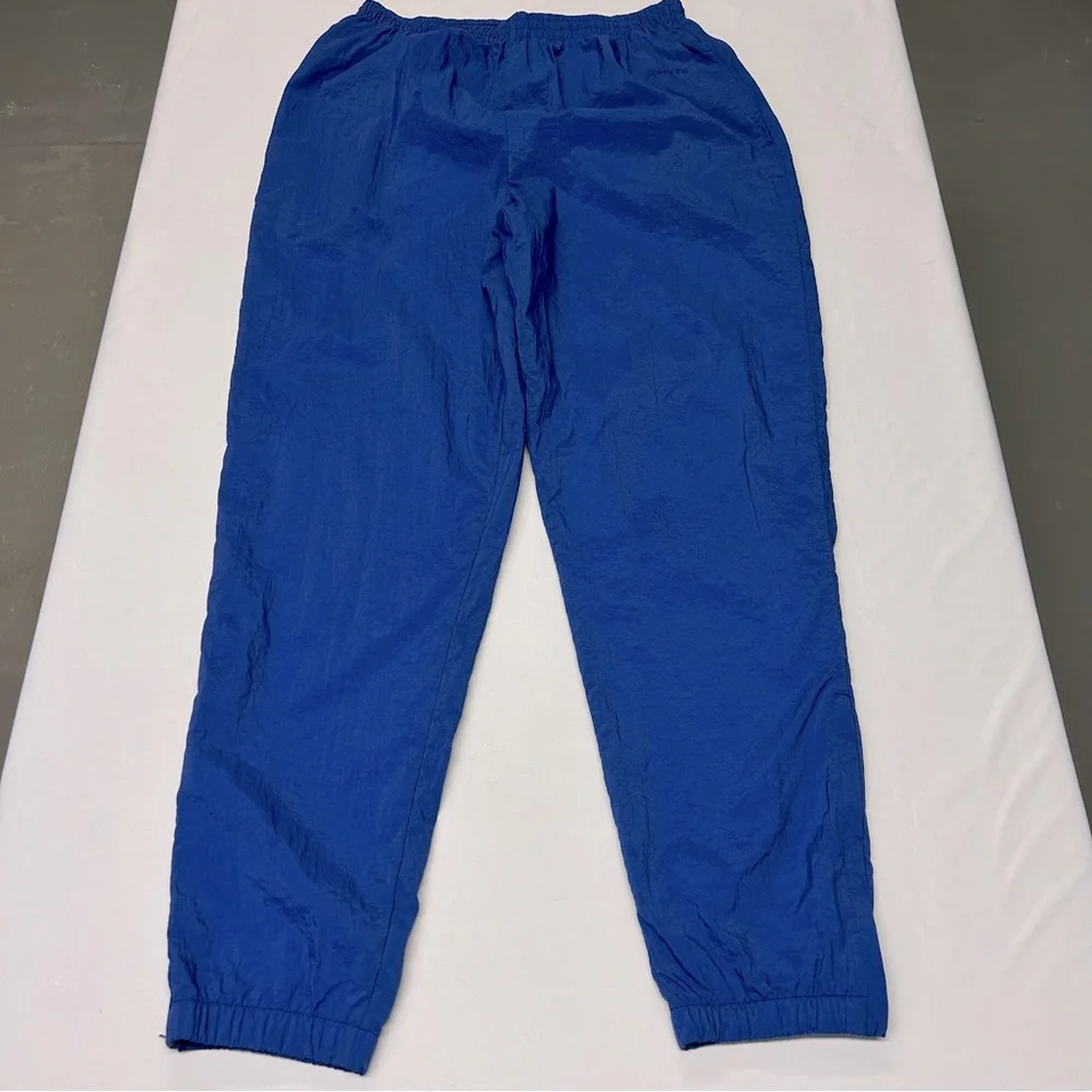 Vntg Reebok Womens Jogger Pants Size L High Rise Tapered Gym 90s Streetwear Blue